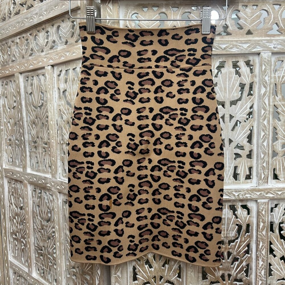 BCBG Maxazria Leopard Print Miniskirt